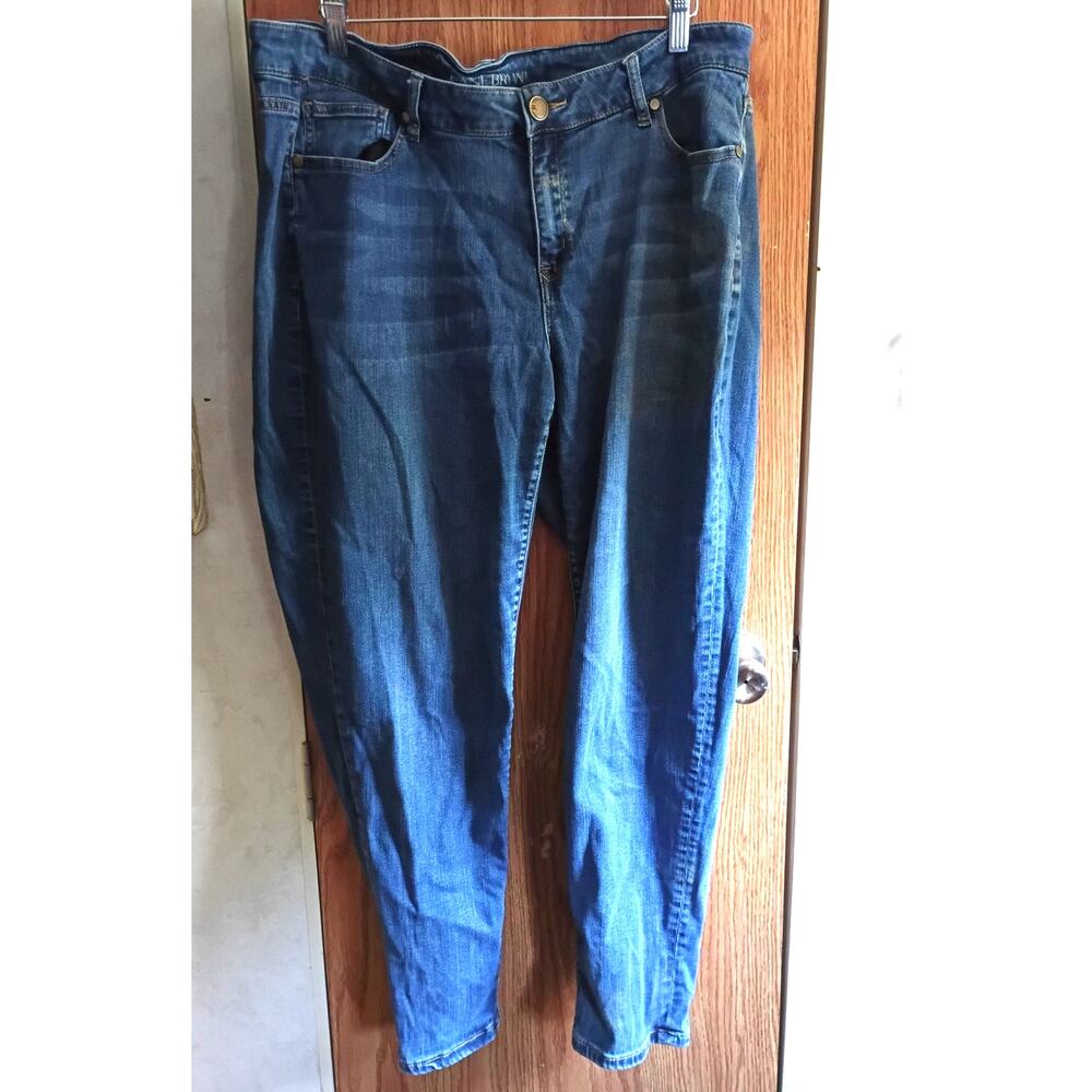 Lane Bryant Low Rise Straight Jeans 18 Dark Wash Stretch Denim Plus Size